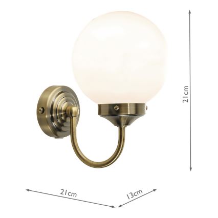 Där Lighting BAR0775 - Επιτοίχιο φωτιστικό μπάνιου BARCLAY 1xE14/40W/230V IP44 ορείχαλκος