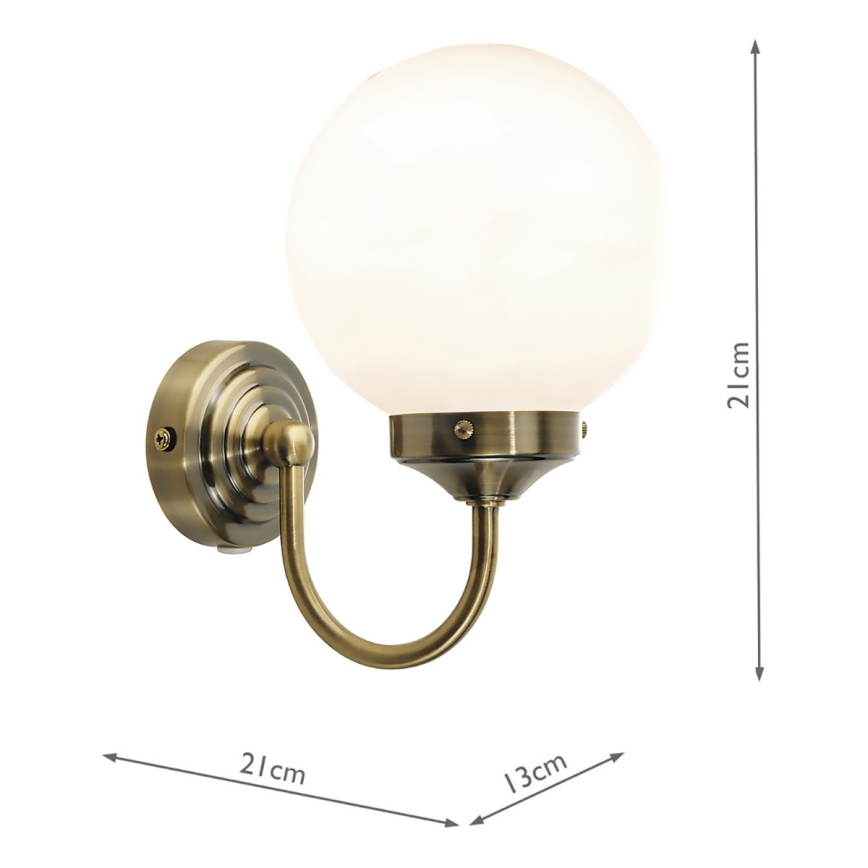 Där Lighting BAR0775 - Επιτοίχιο φωτιστικό μπάνιου BARCLAY 1xE14/40W/230V IP44 ορείχαλκος
