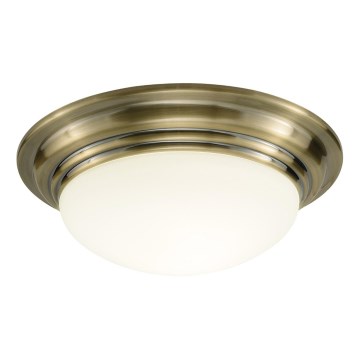 Där Lighting BAR5075 - Φωτιστικό οροφής για μπάνιο BARCLAY 1xE27/60W/230V, διάμ. 38 εκ., φινίρισμα ορείχαλκου