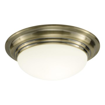 Där Lighting BAR5275 - Φωτιστικό οροφής μπάνιου BARCLAY 1xE27/60W/230V, Ø 31 εκ., φινίρισμα ορείχαλκου