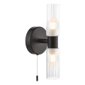 Där Lighting BOL0922 - Επιτοίχιο φωτιστικό μπάνιου BOLTON 2xG9/5W/230V IP44 μαύρο