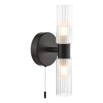 Där Lighting BOL0922 - Επιτοίχιο φωτιστικό μπάνιου BOLTON 2xG9/5W/230V IP44 μαύρο