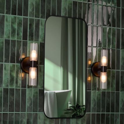 Där Lighting BOL0922 - Επιτοίχιο φωτιστικό μπάνιου BOLTON 2xG9/5W/230V IP44 μαύρο