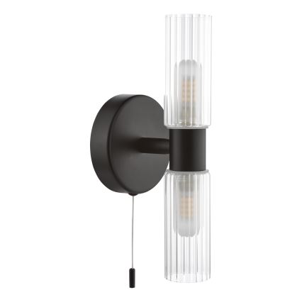 Där Lighting BOL0922 - Επιτοίχιο φωτιστικό μπάνιου BOLTON 2xG9/5W/230V IP44 μαύρο