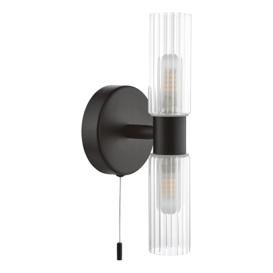Där Lighting BOL0922 - Επιτοίχιο φωτιστικό μπάνιου BOLTON 2xG9/5W/230V IP44 μαύρο