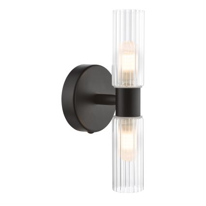 Där Lighting BOL0922 - Επιτοίχιο φωτιστικό μπάνιου BOLTON 2xG9/5W/230V IP44 μαύρο