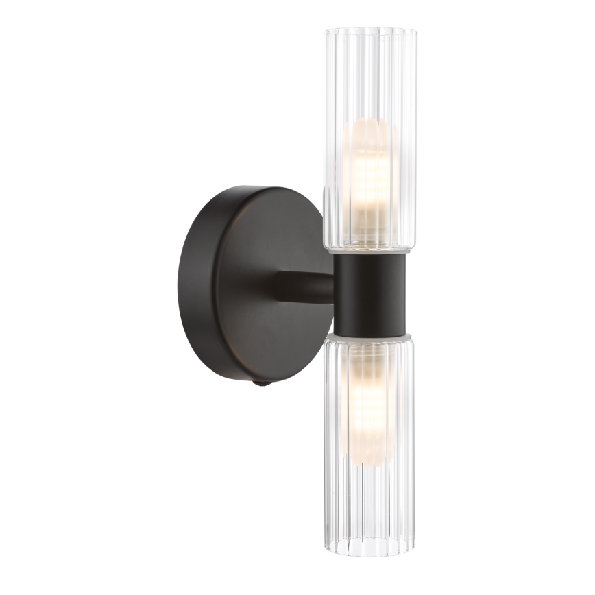 Där Lighting BOL0922 - Επιτοίχιο φωτιστικό μπάνιου BOLTON 2xG9/5W/230V IP44 μαύρο