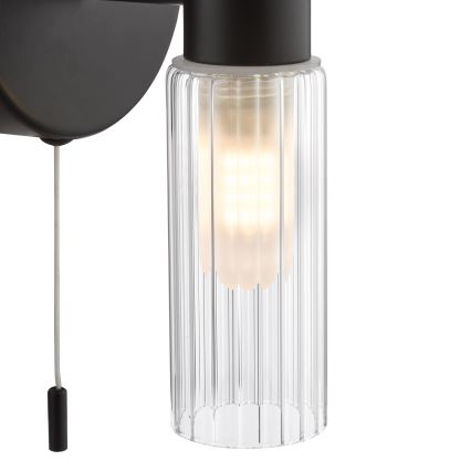 Där Lighting BOL0922 - Επιτοίχιο φωτιστικό μπάνιου BOLTON 2xG9/5W/230V IP44 μαύρο