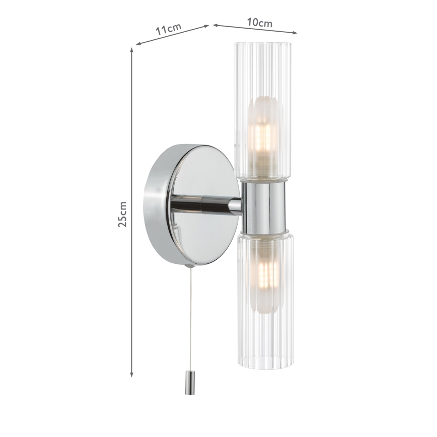 Där Lighting BOL0950 - Επιτοίχιο φωτιστικό μπάνιου BOLTON 2xG9/5W/230V IP44 γυαλιστερό χρώμιο