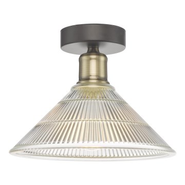 Där Lighting BOY0175 - Φωτιστικό οροφής BOYD 1xE27/60W/230V Ø 25 εκ. ορείχαλκος/διάφανο