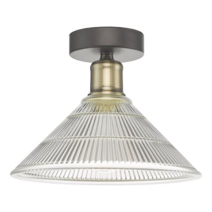 Där Lighting BOY0175 - Φωτιστικό οροφής BOYD 1xE27/60W/230V Ø 25 εκ. ορείχαλκος/διάφανο
