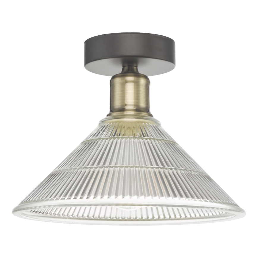 Där Lighting BOY0175 - Φωτιστικό οροφής BOYD 1xE27/60W/230V Ø 25 εκ. ορείχαλκος/διάφανο