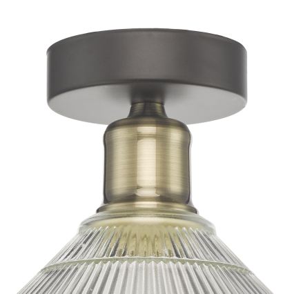 Där Lighting BOY0175 - Φωτιστικό οροφής BOYD 1xE27/60W/230V Ø 25 εκ. ορείχαλκος/διάφανο