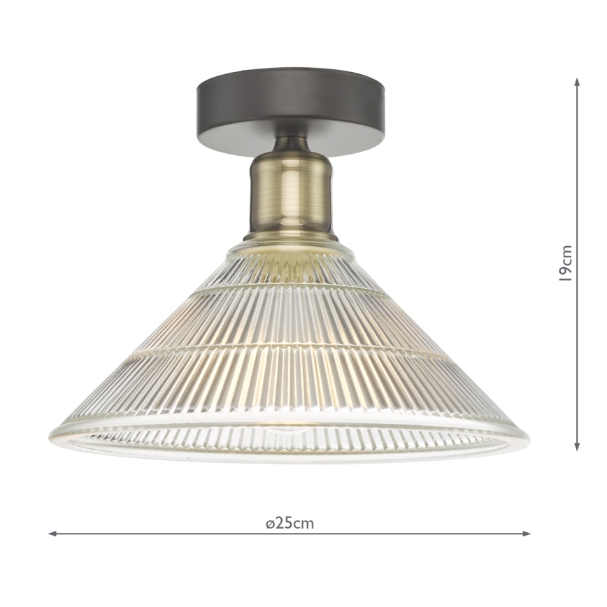 Där Lighting BOY0175 - Φωτιστικό οροφής BOYD 1xE27/60W/230V Ø 25 εκ. ορείχαλκος/διάφανο