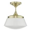 Där Lighting CAD0175 - Πλαφονιέρα μπάνιου CADEN 1xE27/60W/230V IP44 μπρούτζος