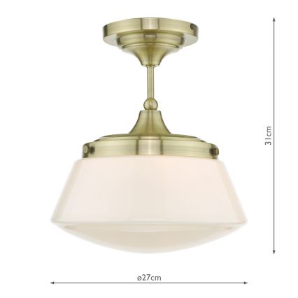 Där Lighting CAD0175 - Πλαφονιέρα μπάνιου CADEN 1xE27/60W/230V IP44 μπρούτζος
