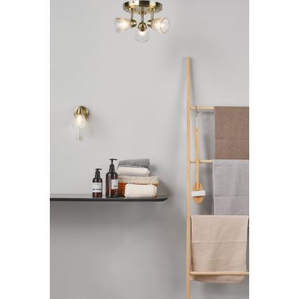 Där Lighting CED0775 - Επιτοίχιο φωτιστικό μπάνιου CEDRIC 1xG9/25W/230V IP44 ορείχαλκος