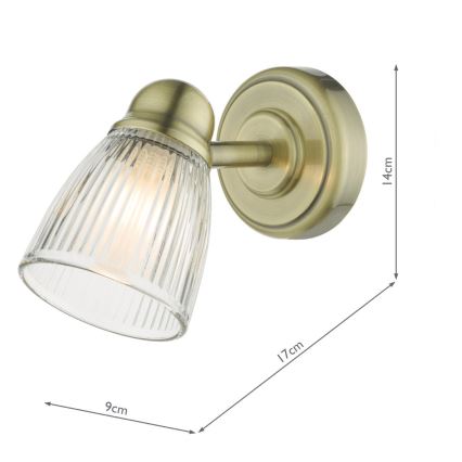 Där Lighting CED0775 - Επιτοίχιο φωτιστικό μπάνιου CEDRIC 1xG9/25W/230V IP44 ορείχαλκος