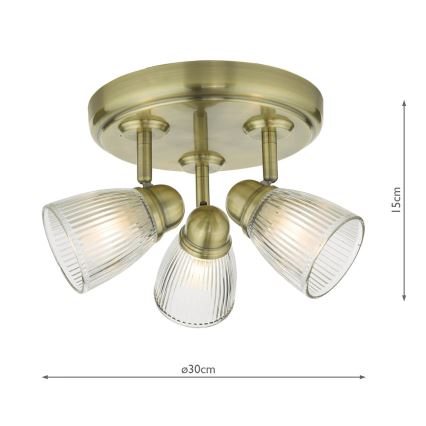 Där Lighting CED7675 - Φωτιστικό σποτ για μπάνιο CEDRIC 3xG9/25W/230V IP44 ορείχαλκος