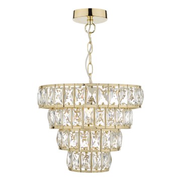 Där Lighting CER0135 - Κρεμαστό φωτιστικό CERYS με αλυσίδα 1xE27/60W/230V, χρυσό