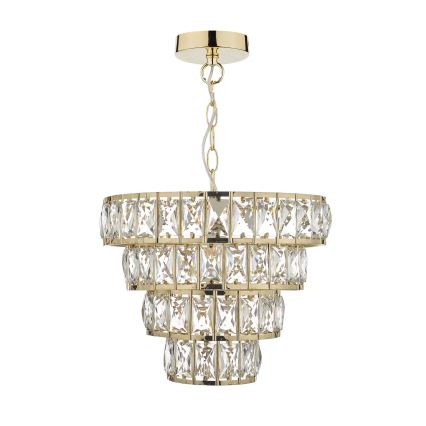 Där Lighting CER0135 - Κρεμαστό φωτιστικό CERYS με αλυσίδα 1xE27/60W/230V, χρυσό