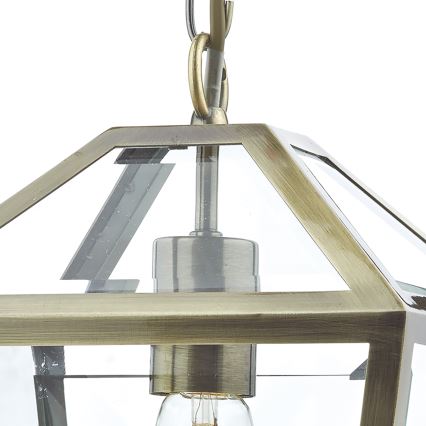 Där Lighting CHU0175 - Κρεμαστό φωτιστικό με αλυσίδα CHURCHILL 1xE27/60W/230V μπρούτζινο