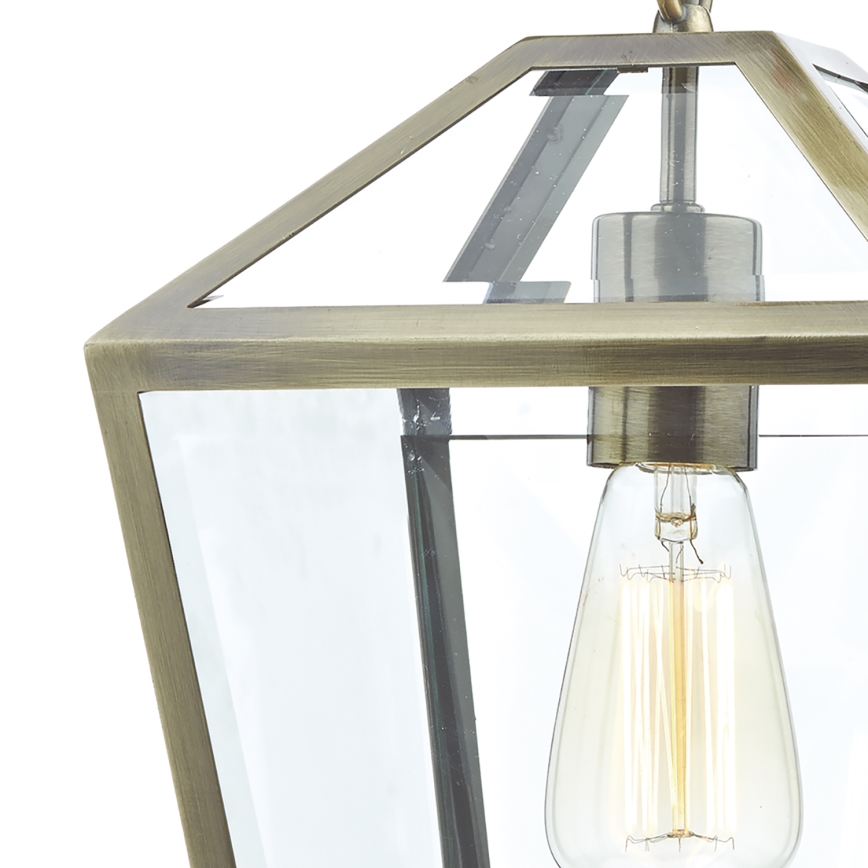 Där Lighting CHU0175 - Κρεμαστό φωτιστικό με αλυσίδα CHURCHILL 1xE27/60W/230V μπρούτζινο