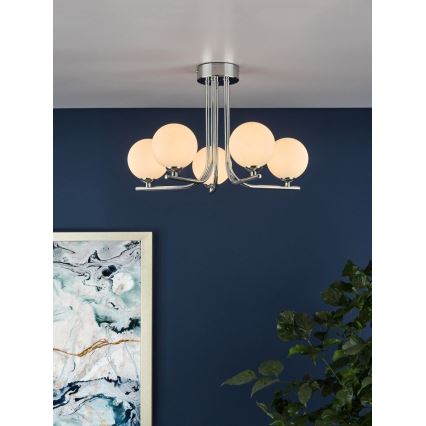 Där Lighting CRA5450-02 - Πολυέλαιος σε ράβδο CRADLE 5xG9/25W/230V γυαλιστερό χρώμιο