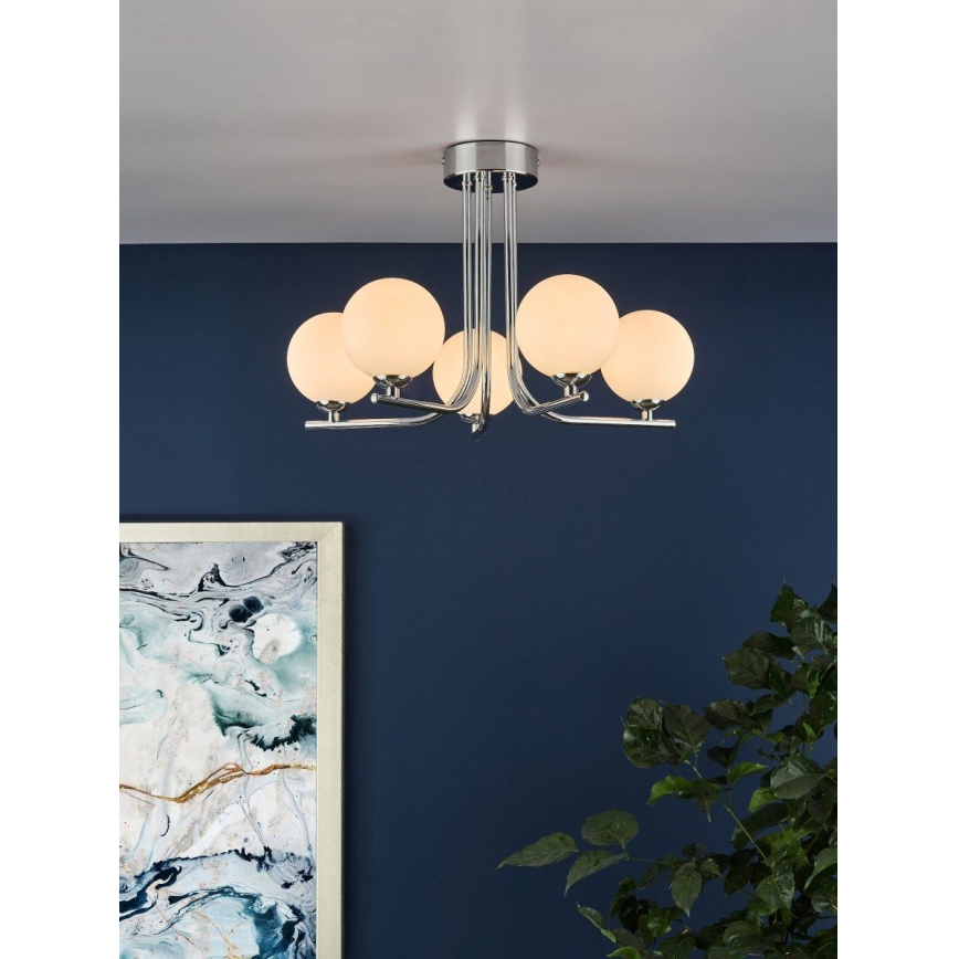 Där Lighting CRA5450-02 - Πολυέλαιος σε ράβδο CRADLE 5xG9/25W/230V γυαλιστερό χρώμιο