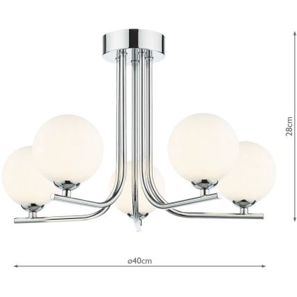 Där Lighting CRA5450-02 - Πολυέλαιος σε ράβδο CRADLE 5xG9/25W/230V γυαλιστερό χρώμιο