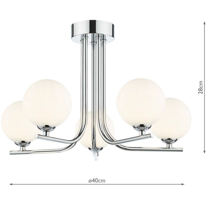 Där Lighting CRA5450-02 - Πολυέλαιος σε ράβδο CRADLE 5xG9/25W/230V γυαλιστερό χρώμιο