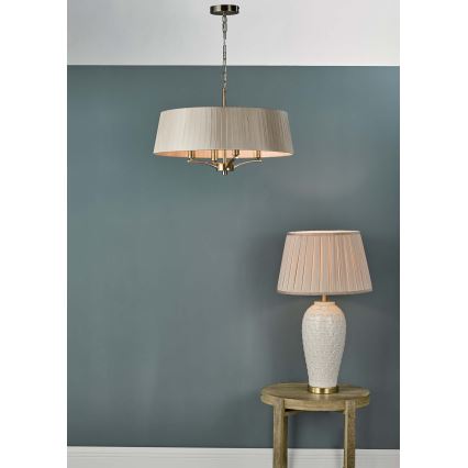 Där Lighting CRI0429 - Πολυέλαιος με αλυσίδα CRISTIN 4xE14/40W/230V μπρούτζος/τάουπ
