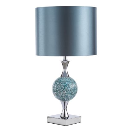 Där Lighting ELS4223 - Επιτραπέζιο φωτιστικό ELSA 1xE27/40W/230V μπλε/γυαλισμένο χρώμιο