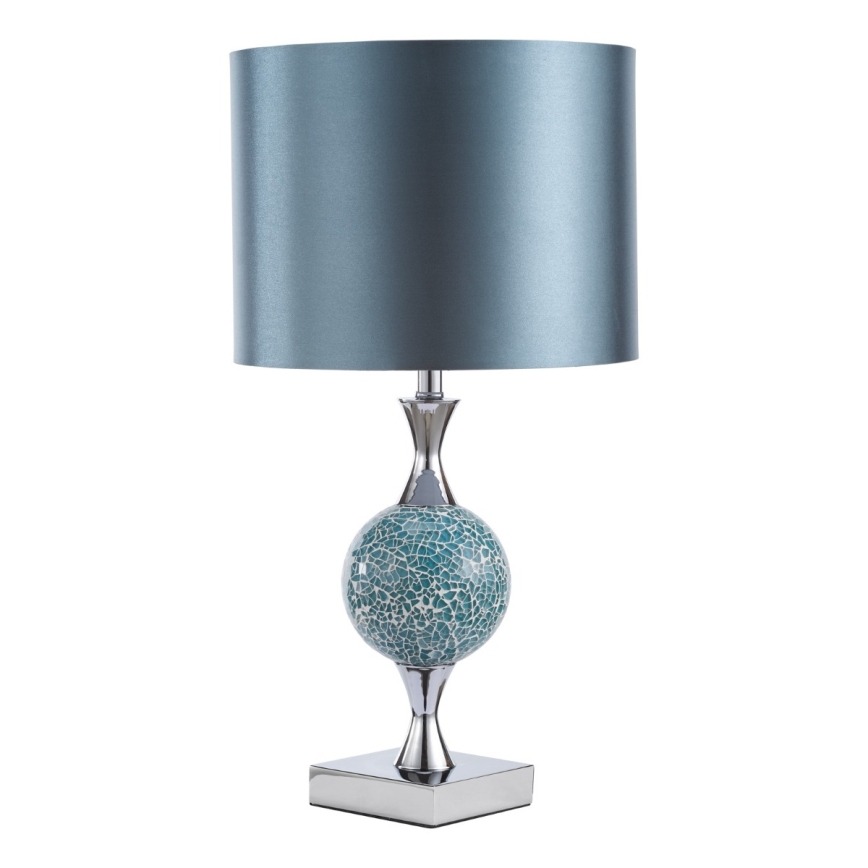 Där Lighting ELS4223 - Επιτραπέζιο φωτιστικό ELSA 1xE27/40W/230V μπλε/γυαλισμένο χρώμιο