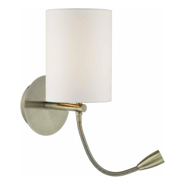 Där Lighting FET0775 - LED Επιτοίχιο φωτιστικό FETA 1xE27/60W/230V + LED/1W μπρούτζινο