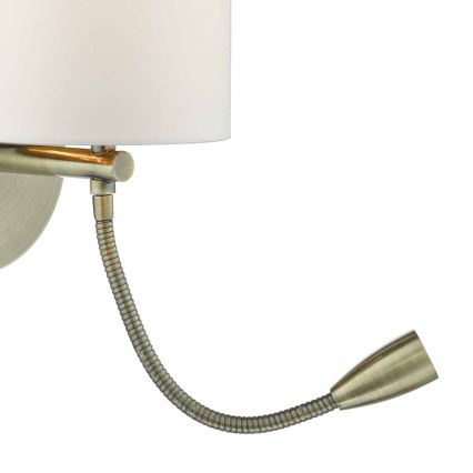 Där Lighting FET0775 - LED Επιτοίχιο φωτιστικό FETA 1xE27/60W/230V + LED/1W μπρούτζινο