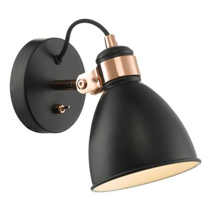 Där Lighting FRE0722 - Επιτοίχιο σποτ φωτιστικό FREDERICK 1xE14/40W/230V μαύρο
