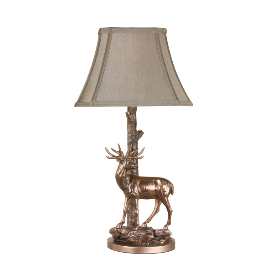 Där Lighting GUL5545-X - Επιτραπέζιο φωτιστικό GULLIVER 1xE27/60W/230V μπεζ/μπρονζέ