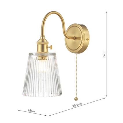Där Lighting HAD0740-05 - Επιτοίχιο φωτιστικό HADANO 1xE14/40W/230V χρυσό