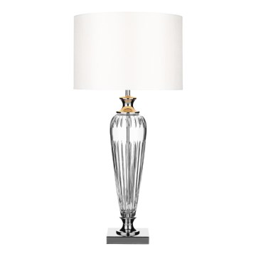 Där Lighting HIN4208 - Επιτραπέζιο φωτιστικό HINTON 1xE27/60W/230V λευκό/γυαλιστερό χρώμιο