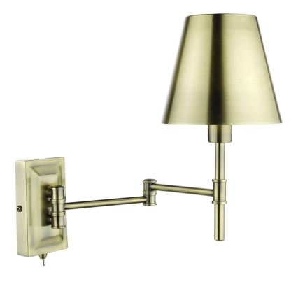 Där Lighting KEN0775 - Ευέλικτο επιτοίχιο φωτιστικό KENSINGTON 1xE14/25W/230V ορείχαλκος