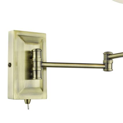 Där Lighting KEN0775 - Ευέλικτο επιτοίχιο φωτιστικό KENSINGTON 1xE14/25W/230V ορείχαλκος