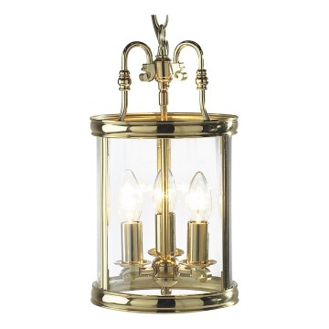 Där Lighting LAM0340 - Πολυέλαιος σε αλυσίδα LAMBETH 3xE14/60W/230V, φινίρισμα ορείχαλκου
