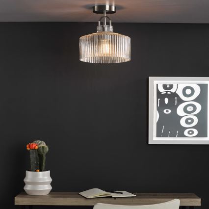 Där Lighting LEN4846 - Επιφανειακό φωτιστικό οροφής LENKA 1xE27/60W/230V ματ χρώμιο