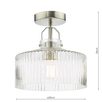 Där Lighting LEN4846 - Επιφανειακό φωτιστικό οροφής LENKA 1xE27/60W/230V ματ χρώμιο