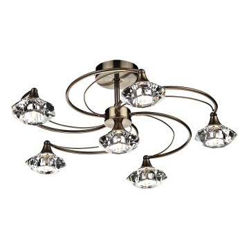 Där Lighting LUT0675 - Επιφανειακό φωτιστικό οροφής LUTHER 6xG9/40W/230V, μπρούτζινο φινίρισμα