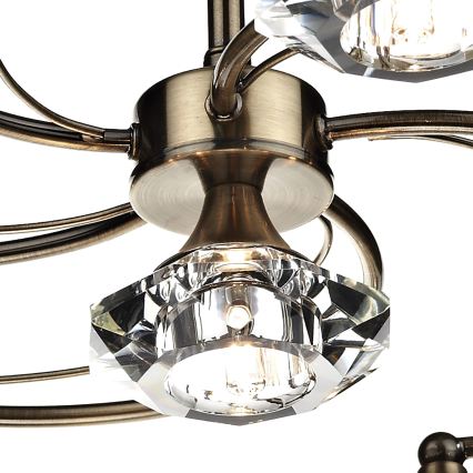 Där Lighting LUT0675 - Επιφανειακό φωτιστικό οροφής LUTHER 6xG9/40W/230V, μπρούτζινο φινίρισμα