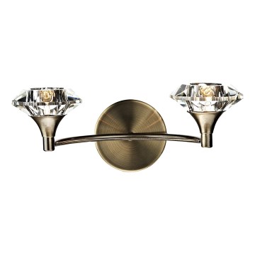 Där Lighting LUT0975 - Επιτοίχιο φωτιστικό LUTHER 2xG9/40W/230V μπρούτζινο