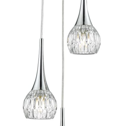 Där Lighting LYA0350 - Κρεμαστό φωτιστικό LYALL με καλώδιο 3xG9/40W/230V γυαλιστερό χρώμιο