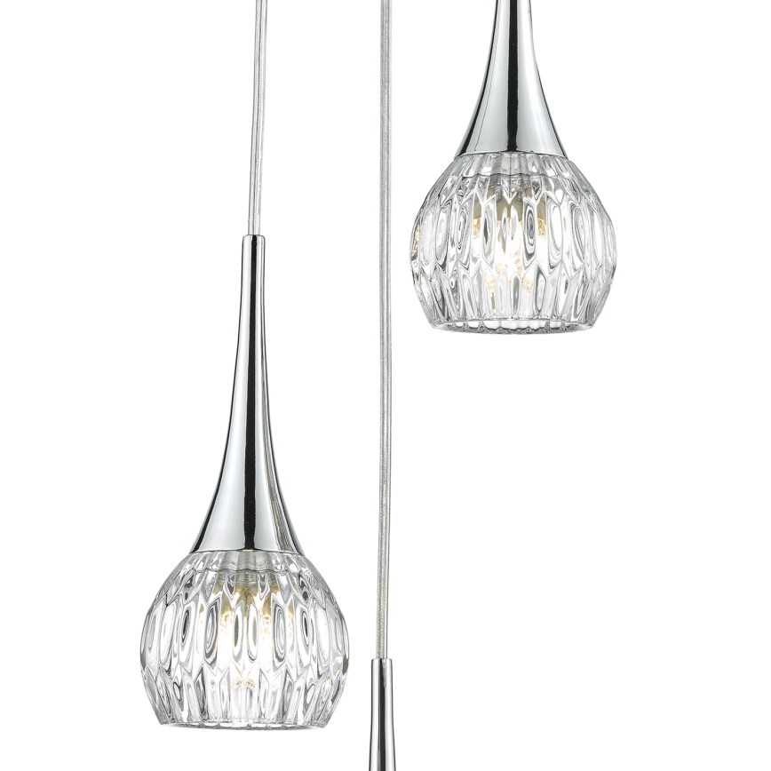 Där Lighting LYA0350 - Κρεμαστό φωτιστικό LYALL με καλώδιο 3xG9/40W/230V γυαλιστερό χρώμιο